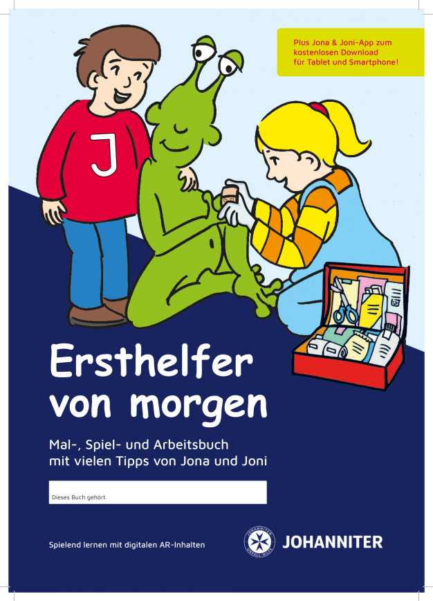 Titelbild des Arbeits- und Malbuchs zur Erster Hilfe